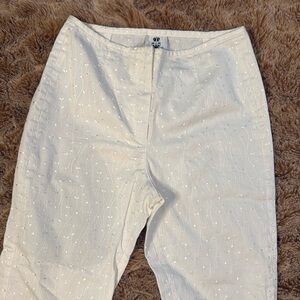 RENFREW SIZE XS  Elegant White Embroidered Pants